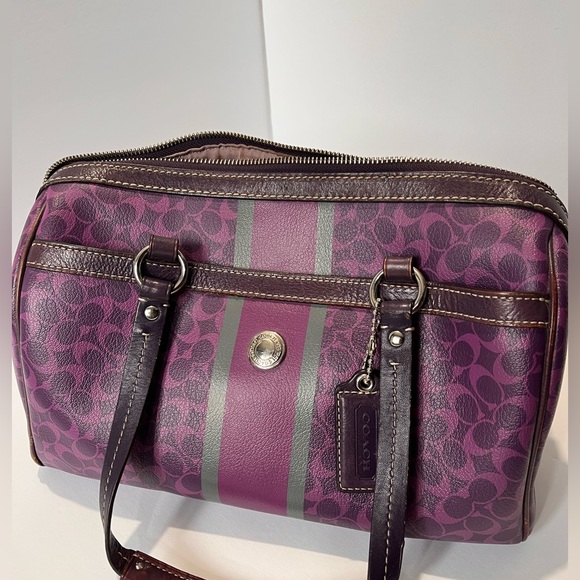 Coach Handbags - Coach Chealsea Heritage purple leather satchel handbag